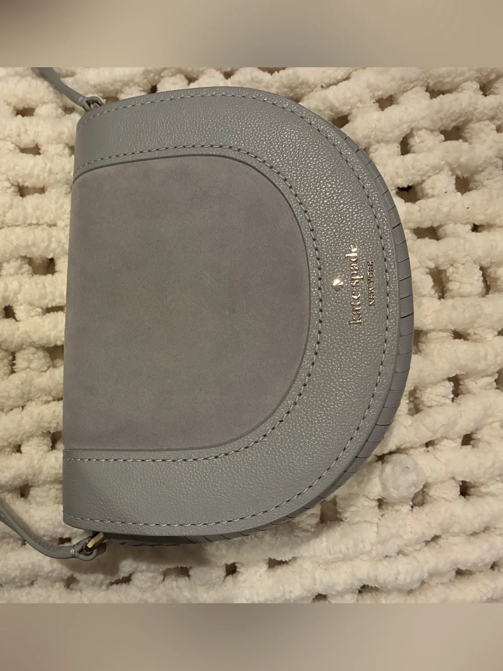 kate spade Gray Suede and Leather Crossbody